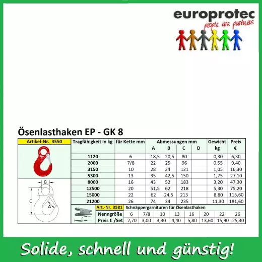Lasthaken GK 8 mit se - ND 7mm