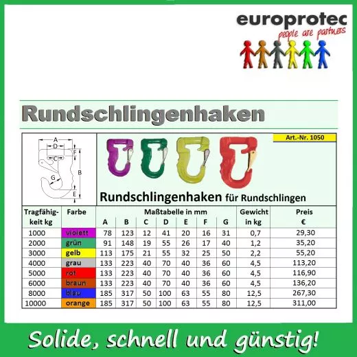 Rundschlingenhaken fr Rundschlingen 6t