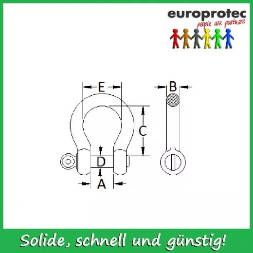 Schkel geschweift - hochfest - mit Augbolzen 1/2 - 2000kg