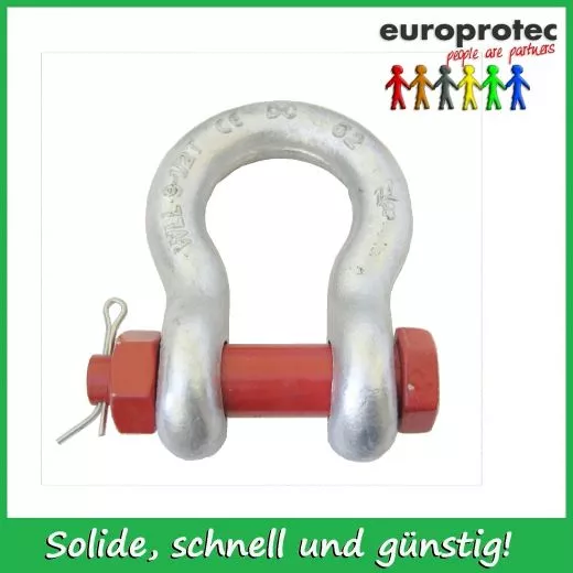 Schkel geschweift - hochfest - mit Mutter und Splint 1/2 - 2000kg