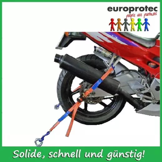 Motorradsicherung hinten LC 400/800daN mit S-Haken - 1,5m lang