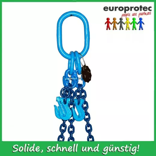 Kettengehnge 4-Strang EN 818-4 - Gteklasse 10 - Nenndicke 22mm  - Tragfhigkeit bis 39,9t - verkrzbar