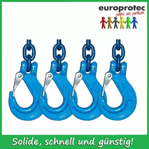 Kettengehnge 4-Strang EN 818-4 - Gteklasse 10 - Nenndicke 8mm  - Tragfhigkeit 5,25t - verkrzbar