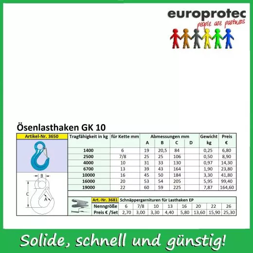 Lasthaken GK 10 mit �se - ND 16mm