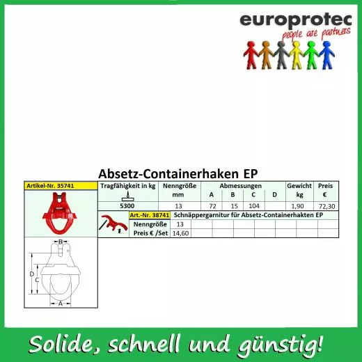 Absetz-Containerhaken EP - GK 8 - 5,3t