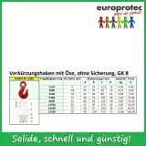 Verkrzungshaken mit se GK 8 - ohne Sicherung - Nenndicke 26mm