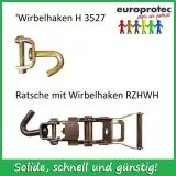 Radsicherungsgurt mit Wirbelhaken LC 1500/3000daN - 2,5m lang mit Grippschlauch