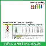 Wirbelhaken mit Kugellager WK - GK 8 - Nenndicke 6mm - Tragfhigkeit 1.120kg