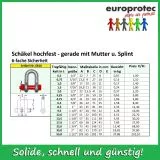 Schkel gerade - hochfest - mit Mutter und Splint 1 1/4 - 12000kg
