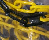 Absperrkette aus Metall 6 x 42mm - Schwarz/Gelb - 10m Bund