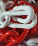 Absperrkette aus Kunststoff 8 x 32mm - Rot/Wei - 25m Bund