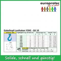 Gabelkopf-Lasthaken YOKE - GK 10 - ND 13mm