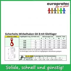 Sicherheits-Wirbelhaken mit Gleitlager GK 8 - ND 6mm