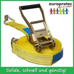 10 St. Zurrgurte 2500/5000daN - 8m - mit Spitzhaken und Ratsche